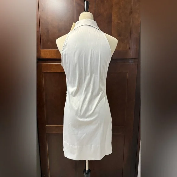 Vintage Arden B White Halter Utility Mini Dress – Size S - Picture 2 of 5